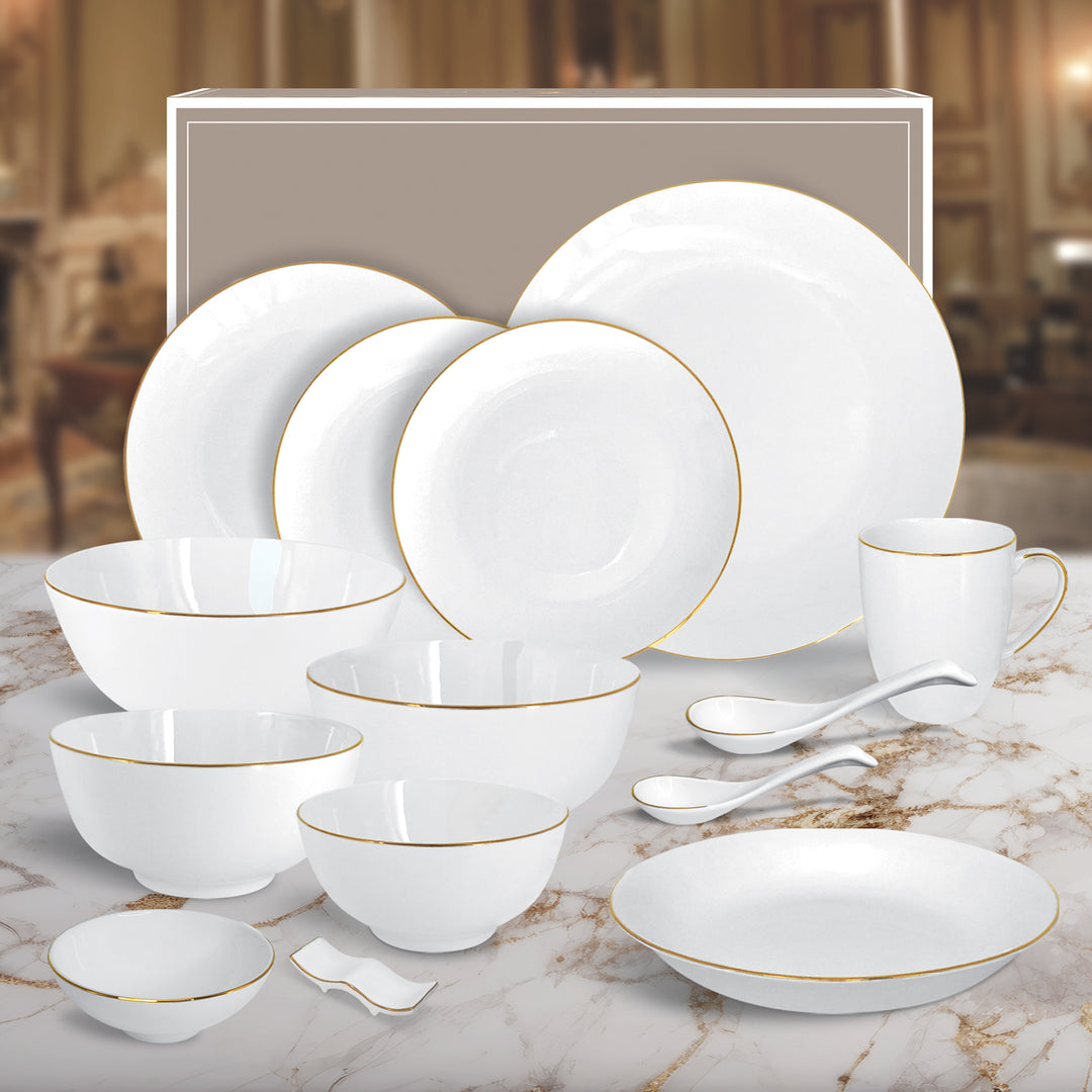 Charles Millen Signature Fine Bone China Collection Set Gold