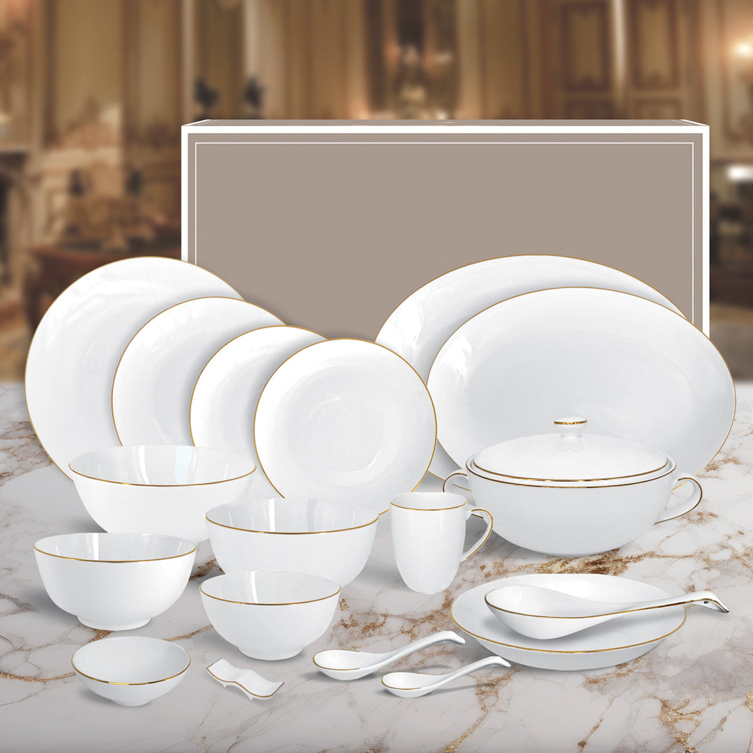 Charles Millen Signature Fine Bone China Collection Set Gold
