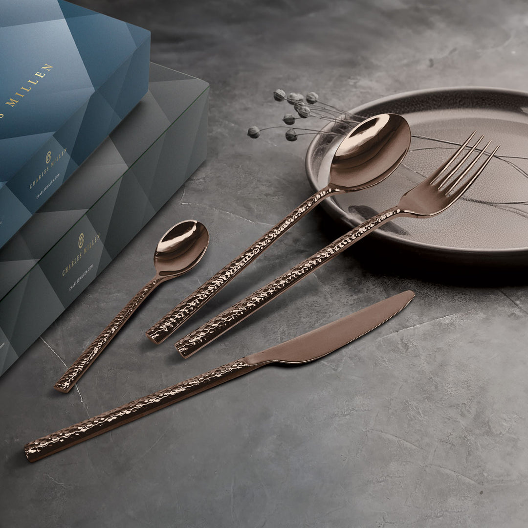 Charles Millen Signature Collection Aldo Mirror Finished Stainless Steel Cutlery Set 16pc