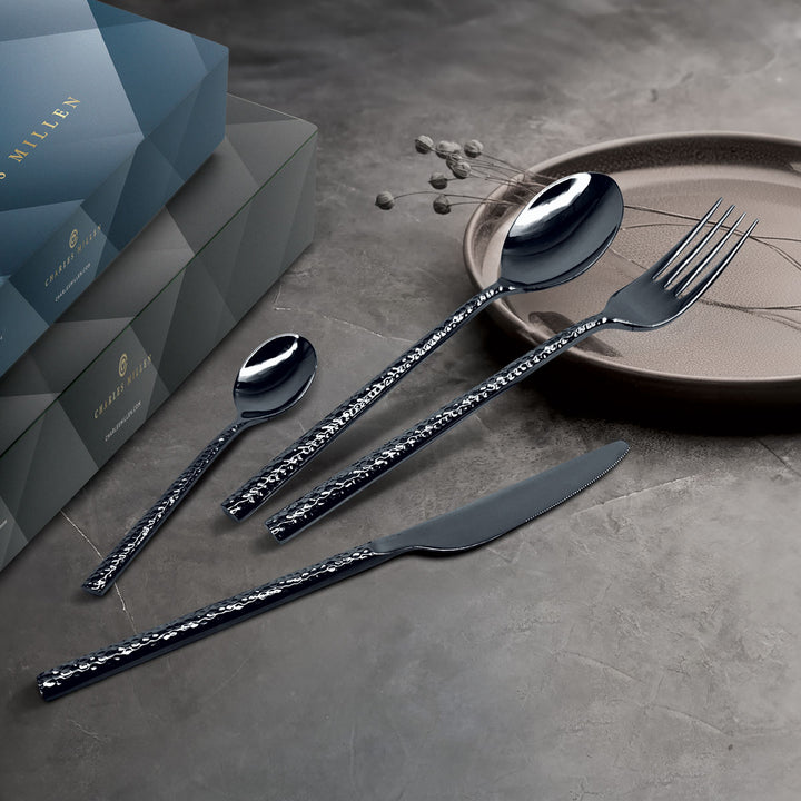 Charles Millen Signature Collection Aldo Mirror Finished Stainless Steel Cutlery Set 16pc