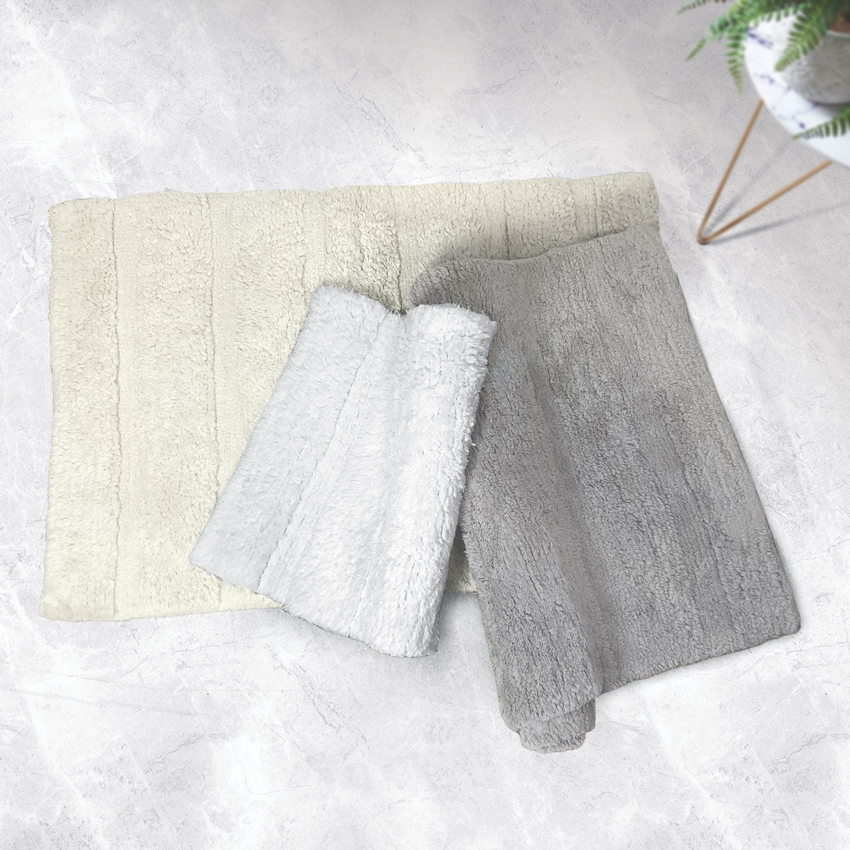 Charles Millen Signature Collection New Cordue Super Soft Cotton Tufted Mat with Anti-Slip Backing 90x60cm