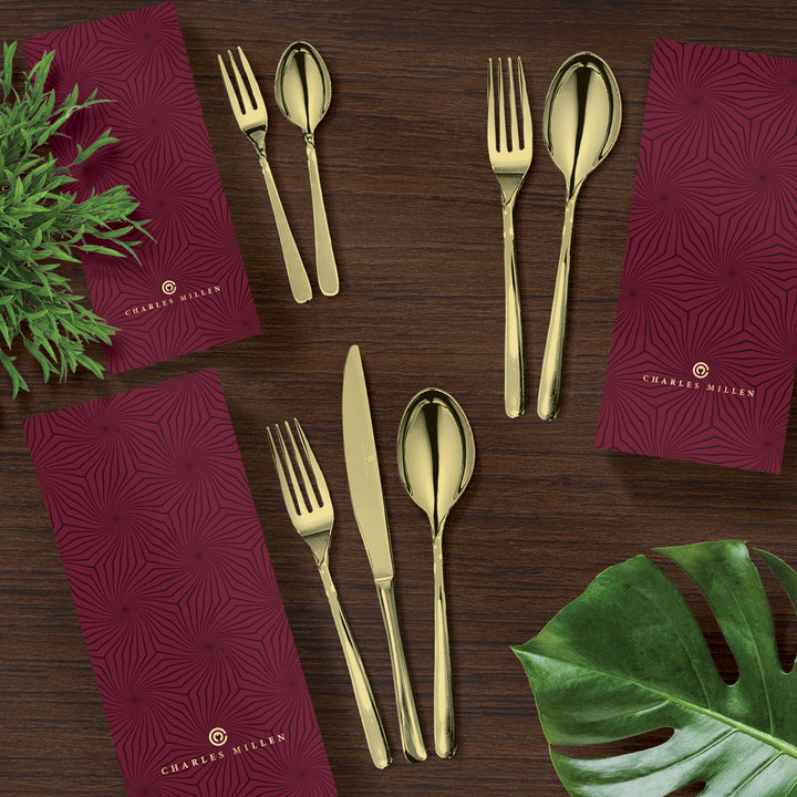 Charles Millen Signature Collection Pelissier Champagne Gold Cutlery Set