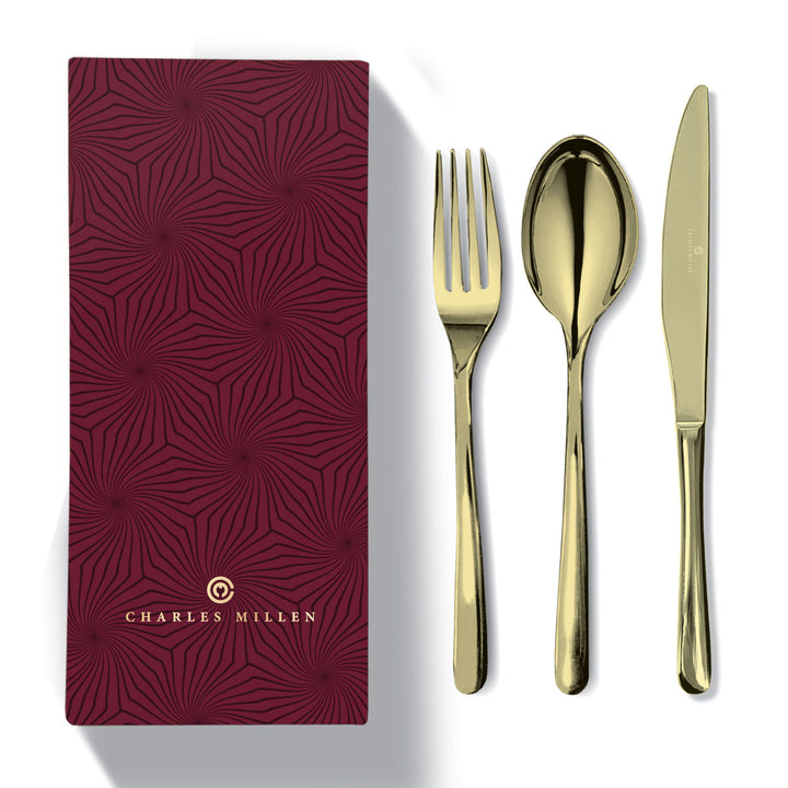 Charles Millen Signature Collection Pelissier Champagne Gold Cutlery Set