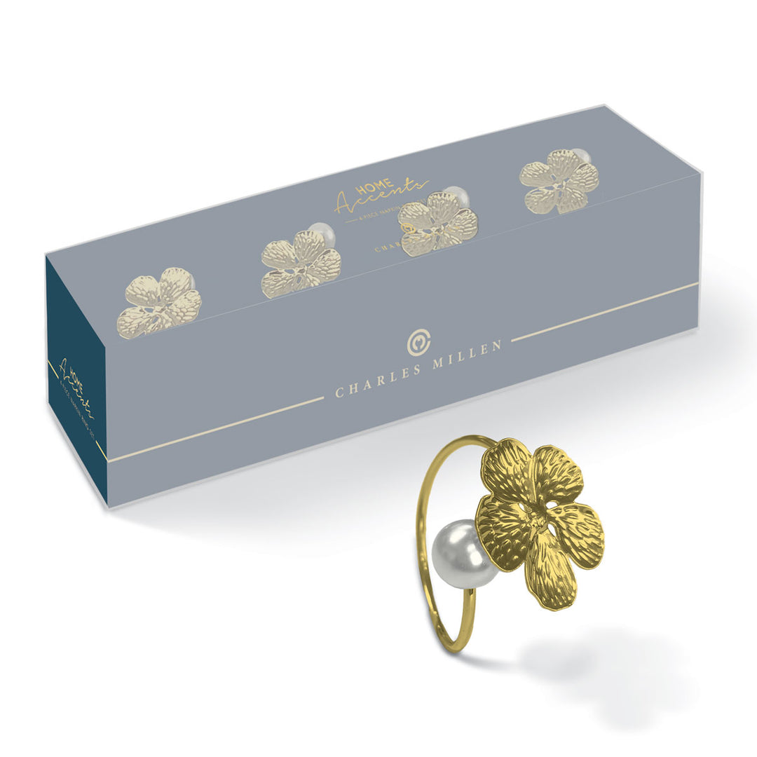 Charles Millen Signature Collection Julia Napkin Ring 4 Piece Set
