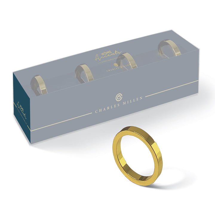 Charles Millen Signature Collection Riche Napkin Ring 4 Piece Set