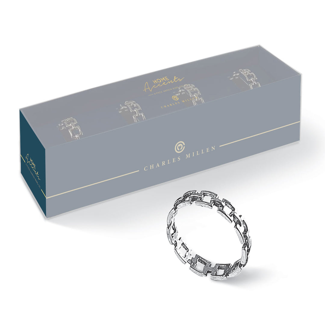 Charles Millen Signature Collection Belcher Napkin Ring 4 Piece Set