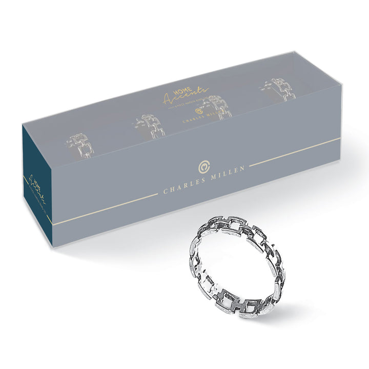 Charles Millen Signature Collection Belcher Napkin Ring 4 Piece Set