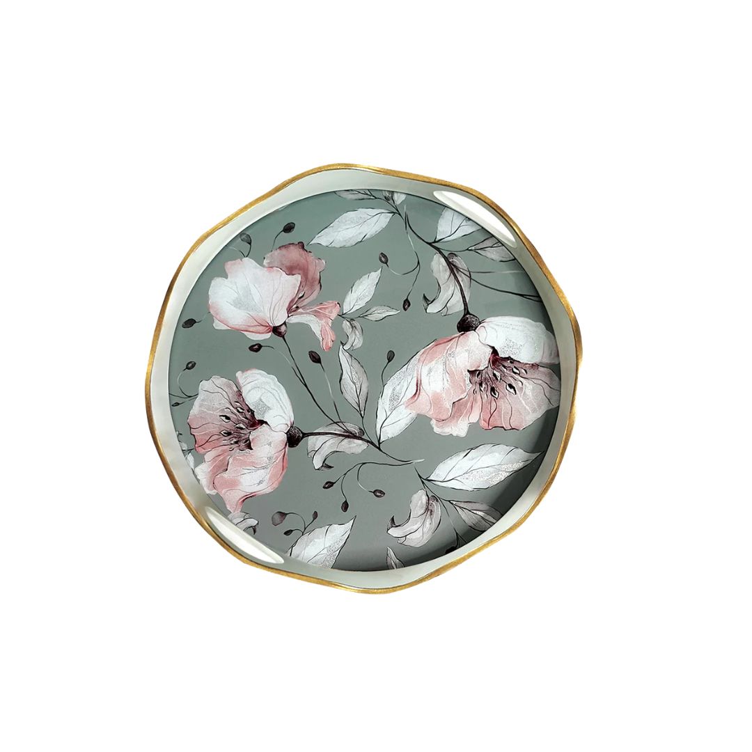 Charles Millen Signature Collection Voila Series Florvielle Round Serving Tray