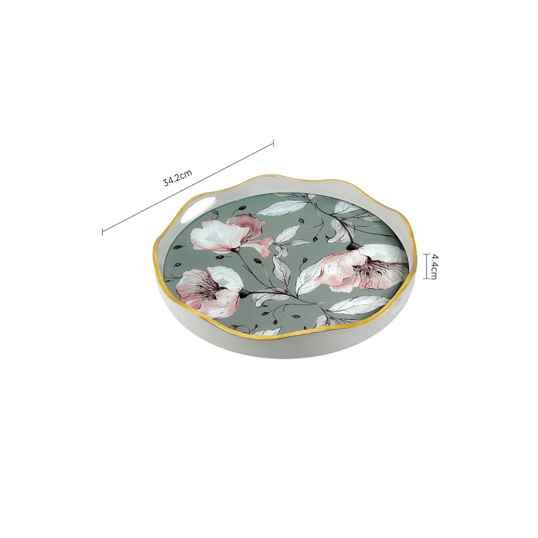 Charles Millen Signature Collection Voila Series Florvielle Round Serving Tray