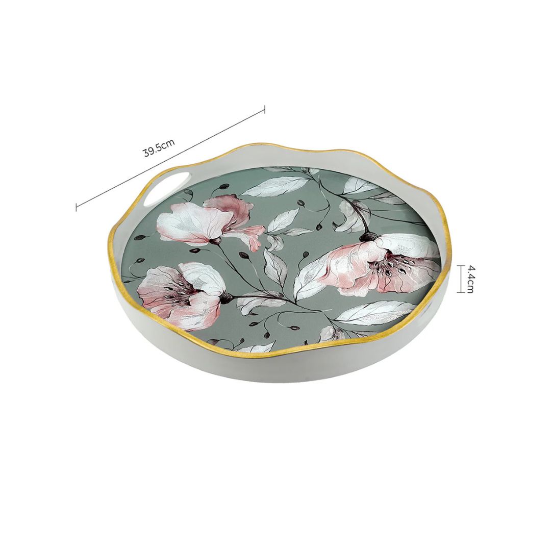 Charles Millen Signature Collection Voila Series Florvielle Round Serving Tray