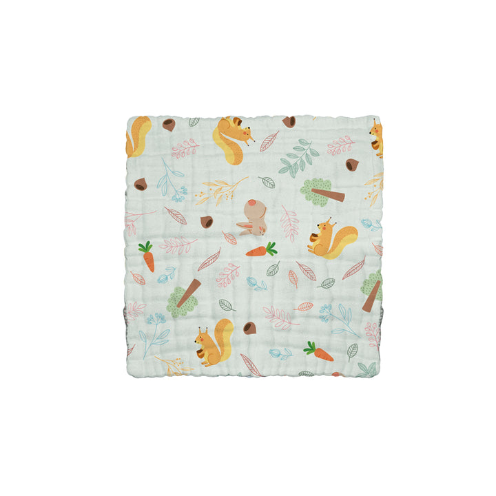 The Gang 100% Cotton 6-Ply High Density Printed Gauze Bath Linen Squirrel