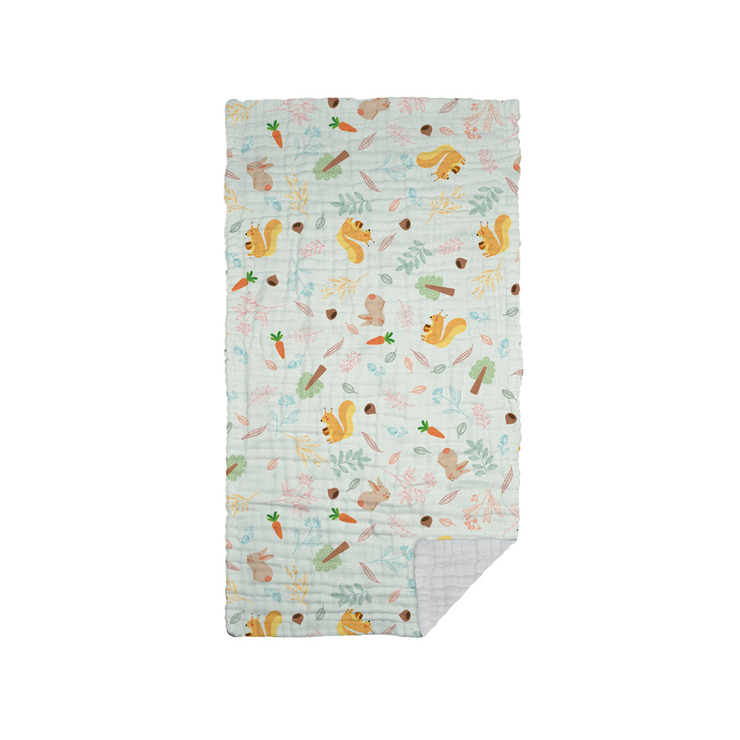The Gang 100% Cotton 6-Ply High Density Printed Gauze Bath Linen Squirrel