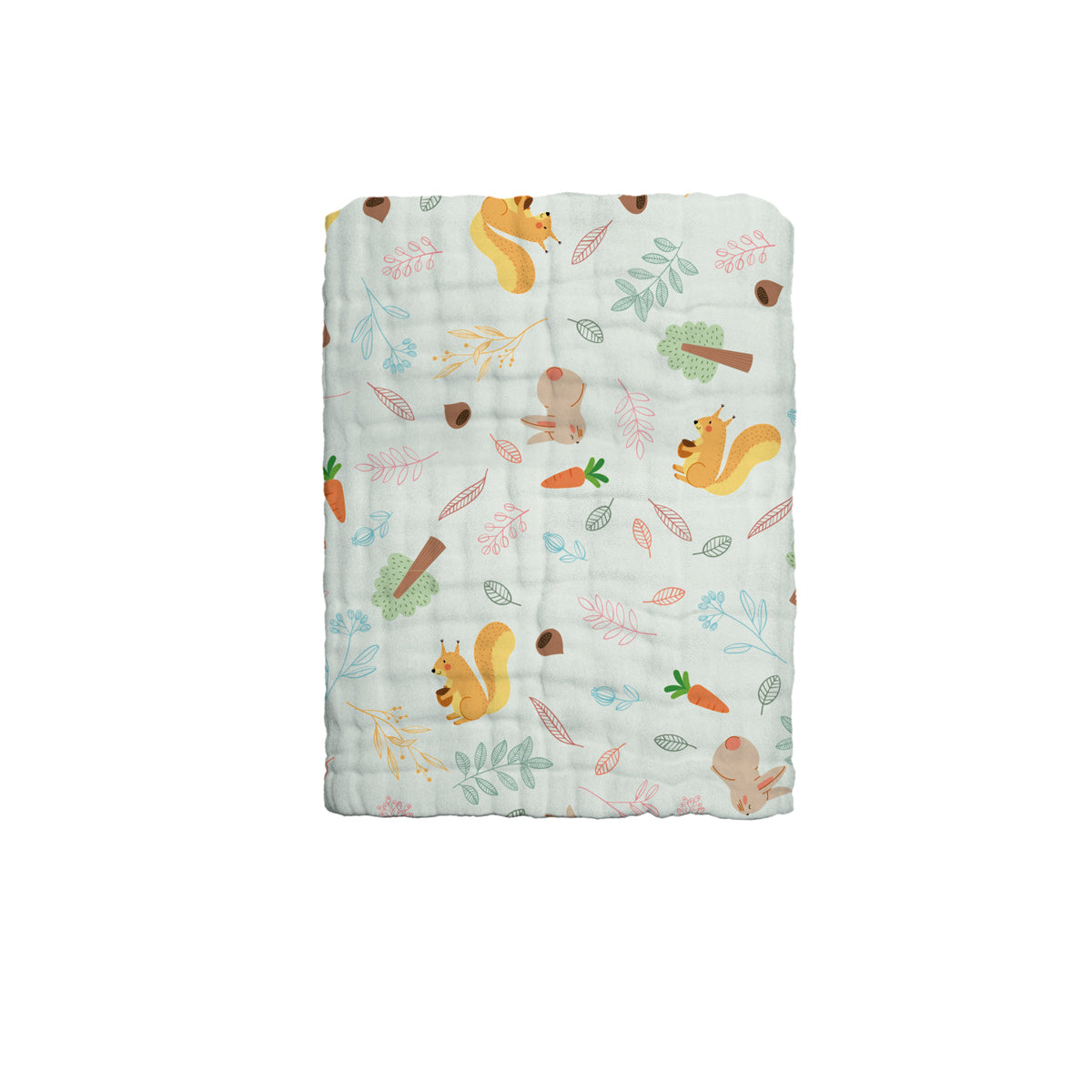 The Gang 100% Cotton 6-Ply High Density Printed Gauze Bath Linen Squirrel