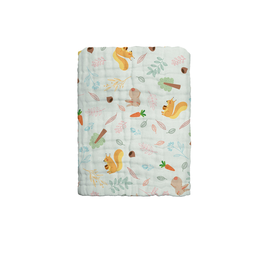 The Gang 100% Cotton 6-Ply High Density Printed Gauze Bath Linen Squirrel