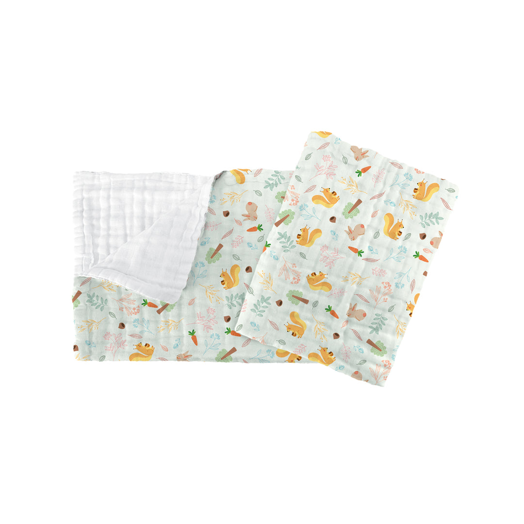 The Gang 100% Cotton 6-Ply High Density Printed Gauze Bath Linen Squirrel