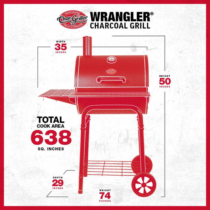 Char-Griller WranglerCharcoal Grill, Classic