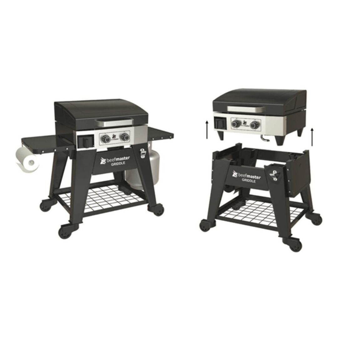 Beefmaster Griddle 2 Gas Burner Flat Top BBQ on Cart