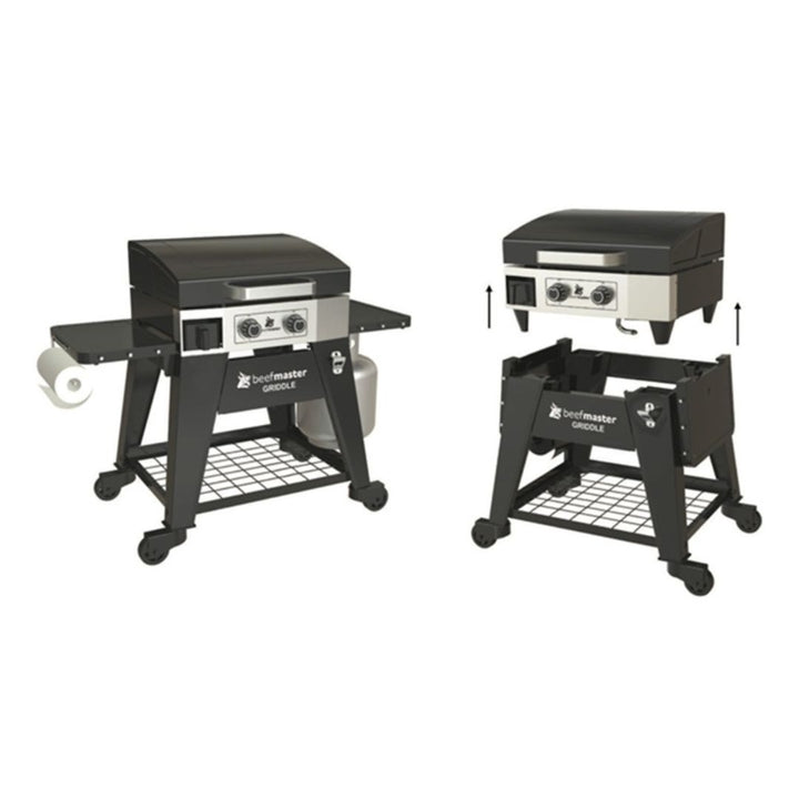 Beefmaster Griddle 2 Gas Burner Flat Top BBQ on Cart