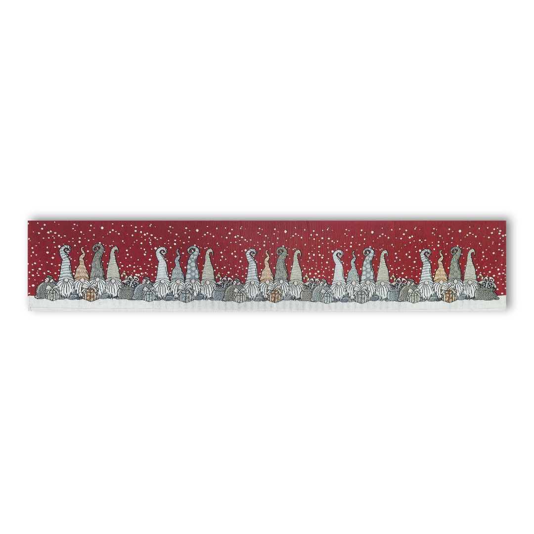 Rapee Gnomes Tapestry Jacquard Weave Table Runner