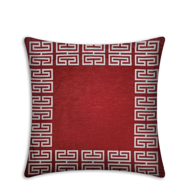 Rapee Greek Digital Print Chenielle Cushion Cover