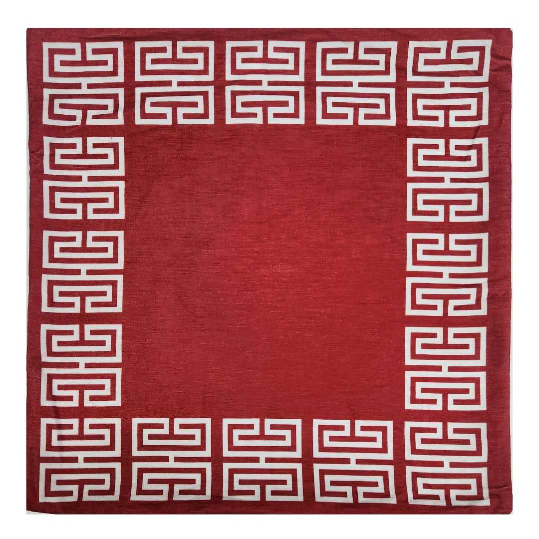 Rapee Greek Digital Print Chenielle Cushion Cover