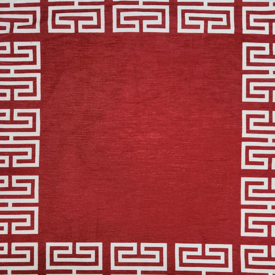 Rapee Greek Digital Print Chenielle Cushion Cover