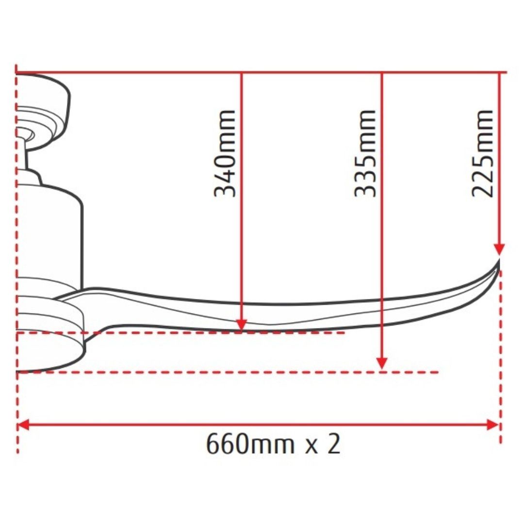 Fanztec FT-TWS-1 Ceiling Fan with LED 52"