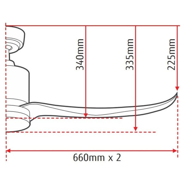 Fanztec FT-TWS-1 Ceiling Fan with LED 52"
