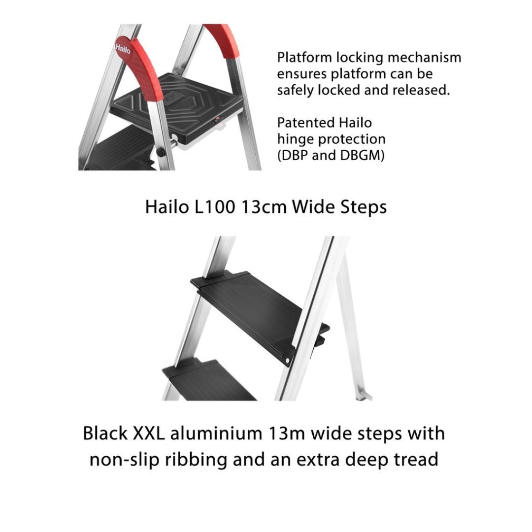 Hailo L100 Topline Safety Household Ladder 6 Steps