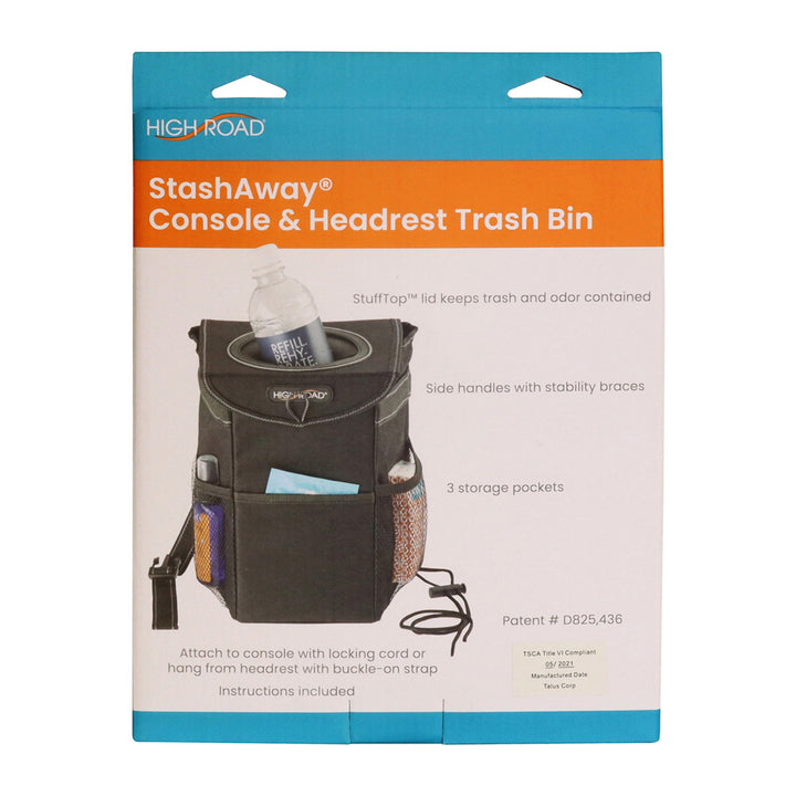 High Road StashAway Console & Headrest Trash Bin