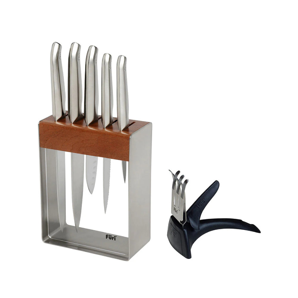 Furi Pro Stainless Steel Knife Block Set 7 Pieces