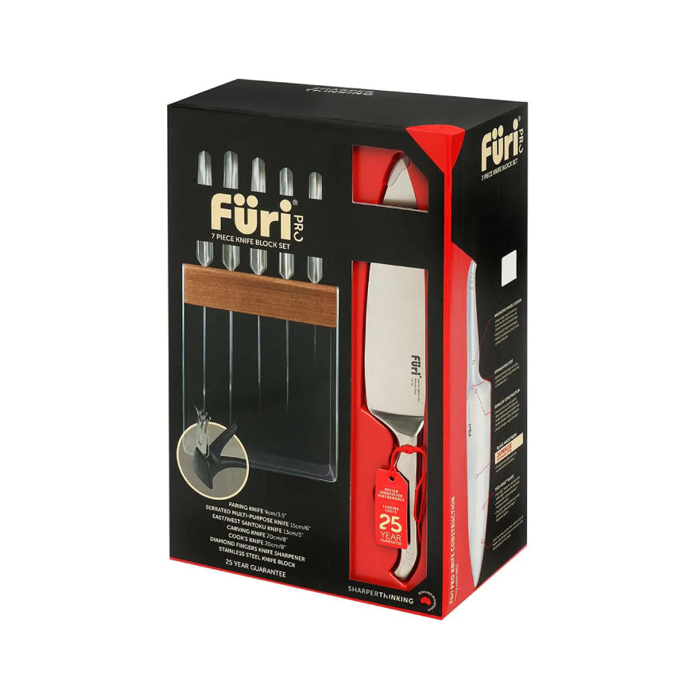 Furi Pro Stainless Steel Knife Block Set 7 Pieces