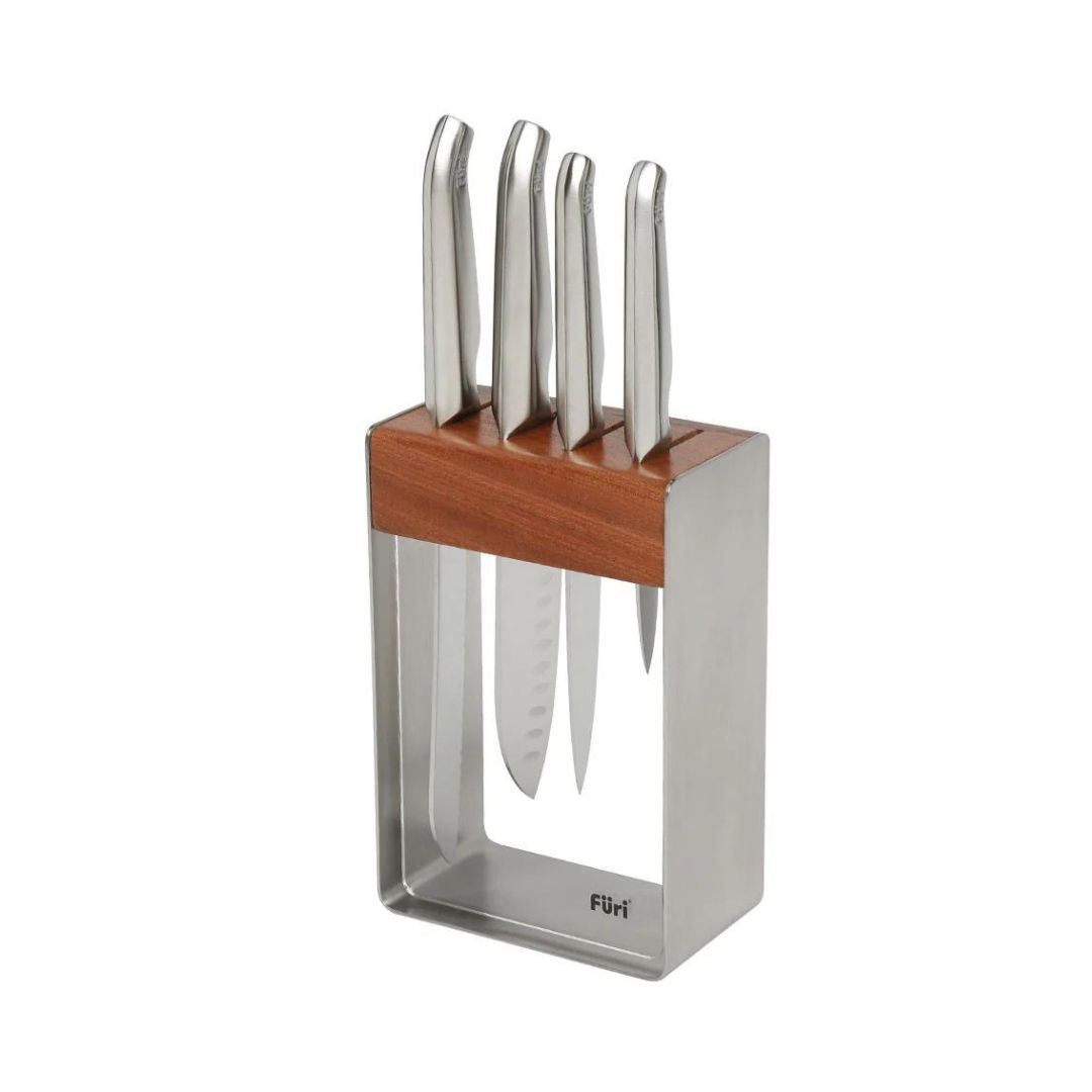 Furi Pro Stainless Steel Knife Block Set 5 Pieces