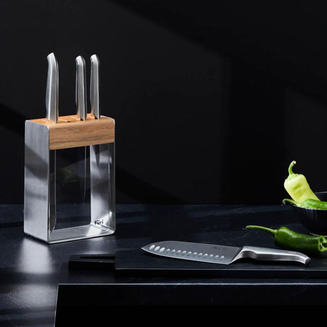 Furi Pro Stainless Steel Knife Block Set 5 Pieces