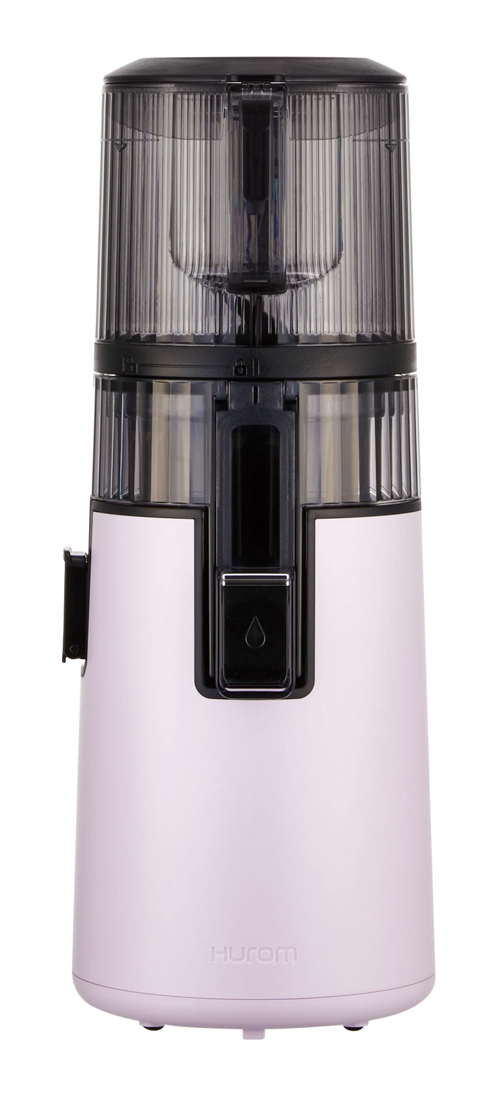 Lavender and black Hurom H410 juicer with visible Hurom brand name on a white background