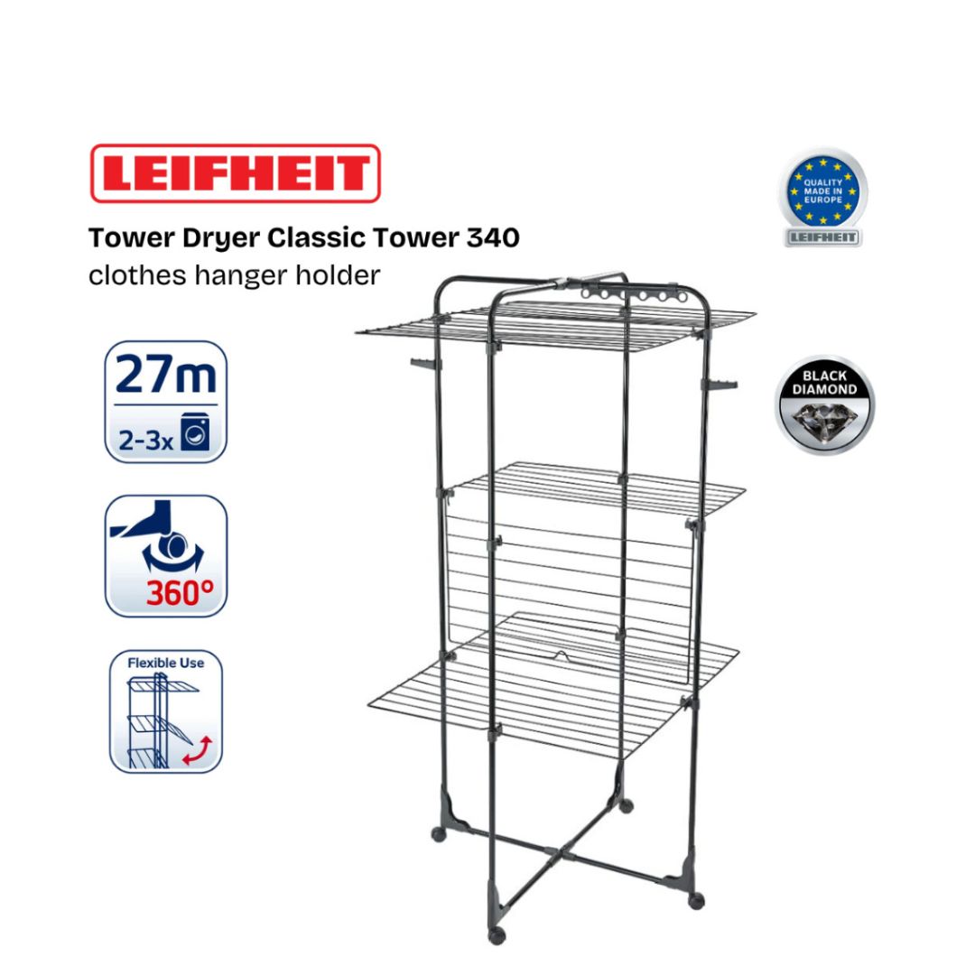 Leifheit Tower Dryer Classic Tower 340 Black