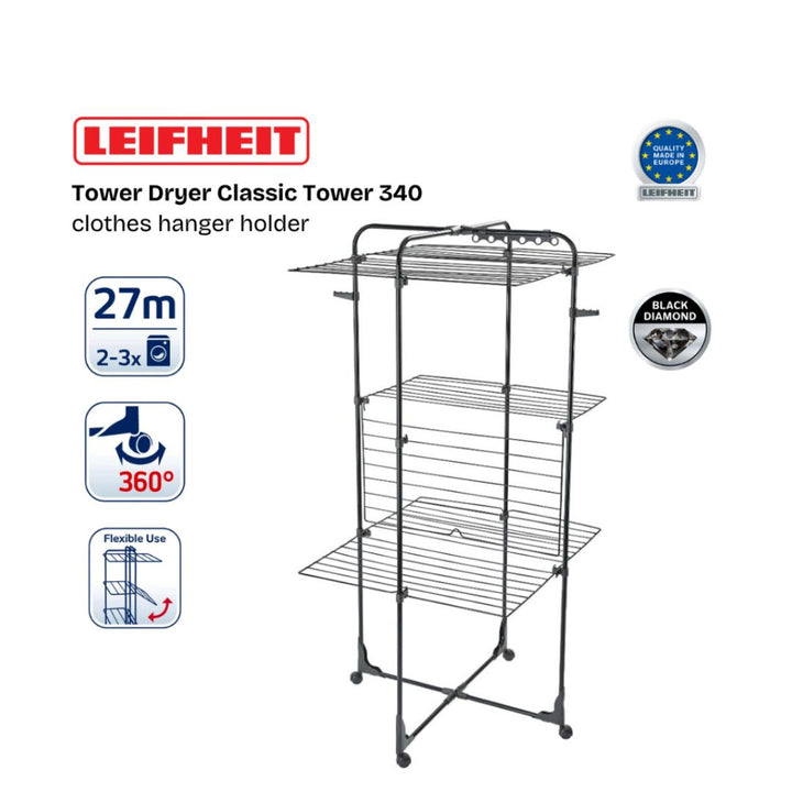 Leifheit Tower Dryer Classic Tower 340 Black