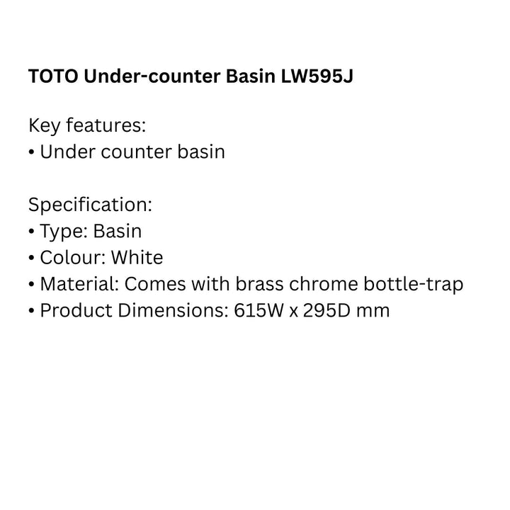 TOTO Under-counter Basin LW595J
