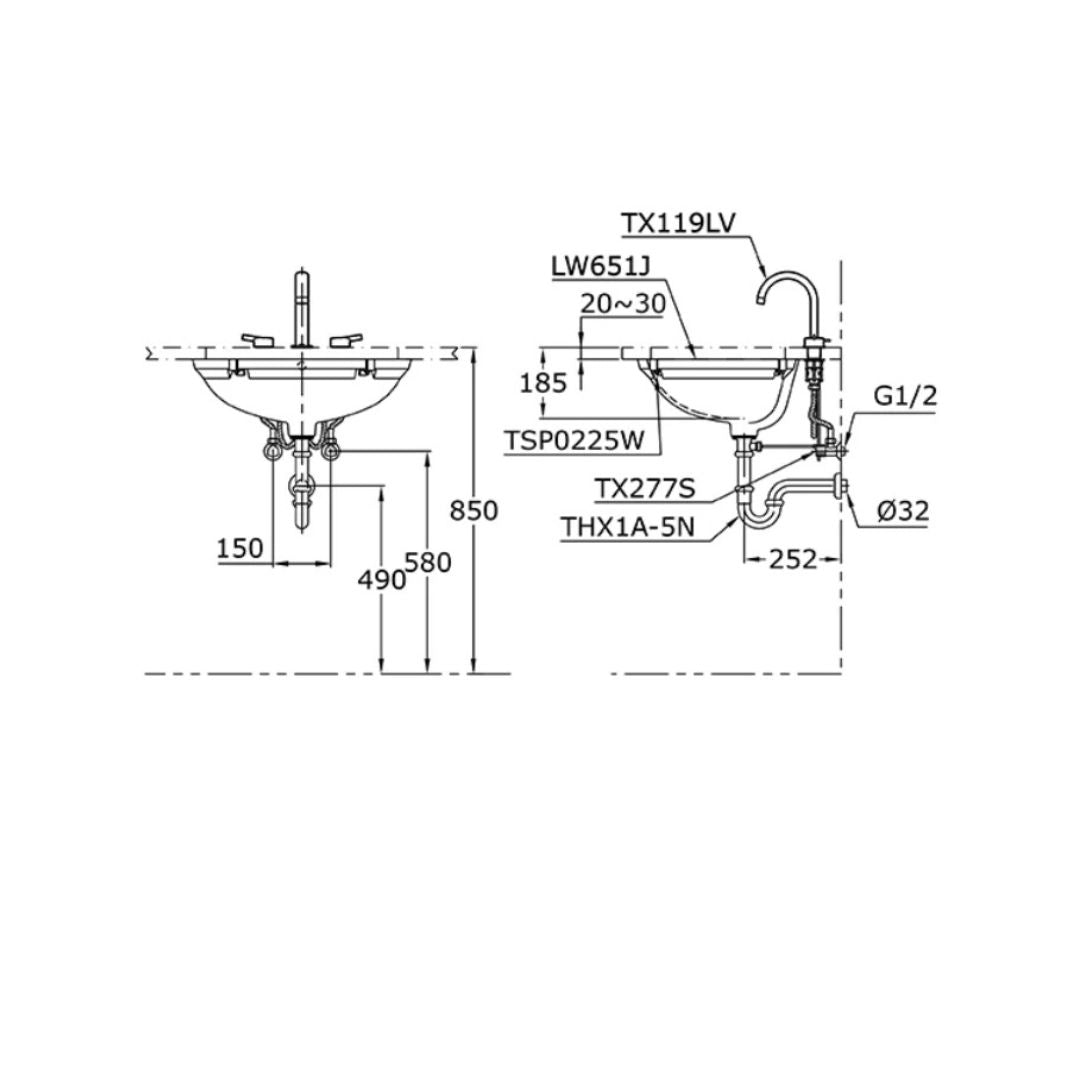 Toto Under-counter Basin LW651J