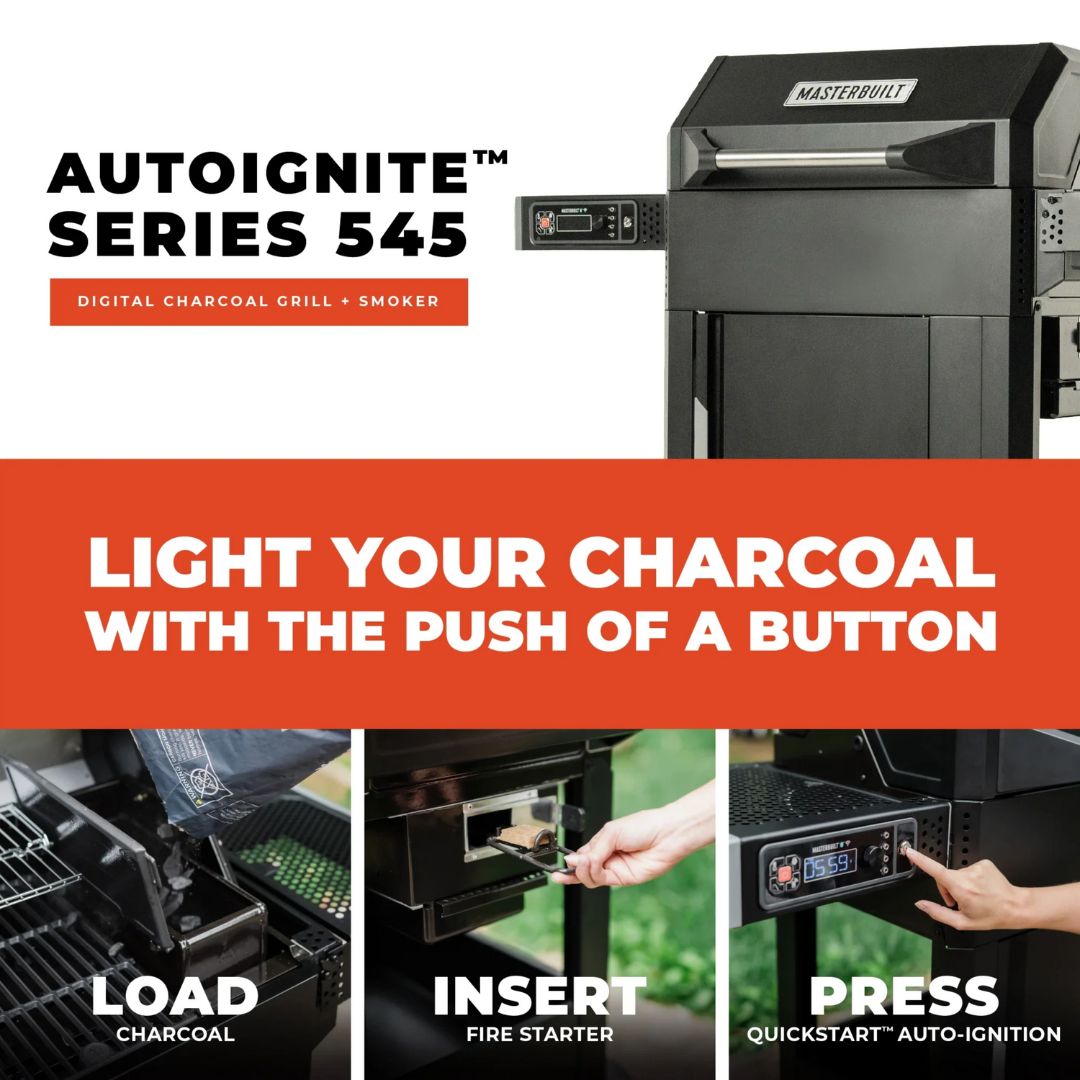 MasterBuilt AutoIgnite Series 545 Digital Charcoal
Grill + Smoker