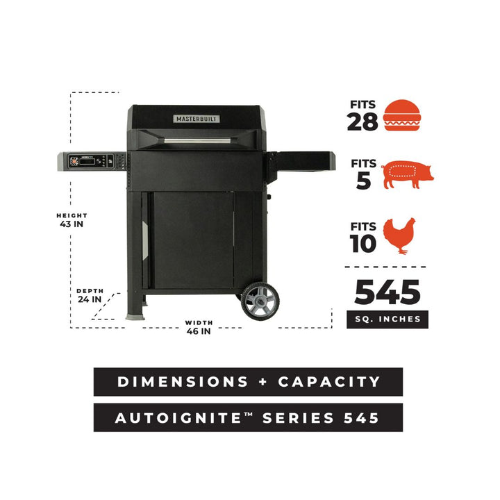 MasterBuilt AutoIgnite Series 545 Digital Charcoal
Grill + Smoker