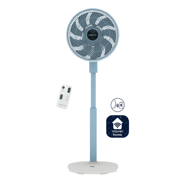 Summer Breeze by Mistral 12" DC High Velocity Stand Fan with Wi-Fi & Remote MHV9812DRW Peach Créme