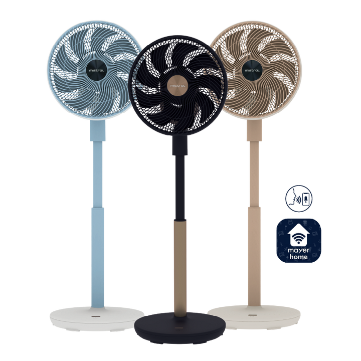 Summer Breeze by Mistral 12" DC High Velocity Stand Fan with Wi-Fi & Remote MHV9812DRW Mid-night Blue - image 3
