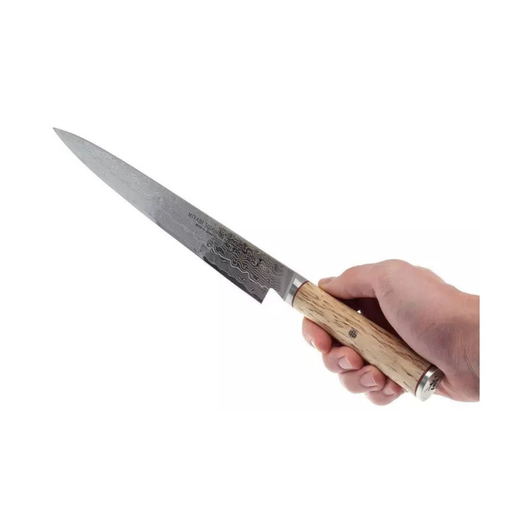 Miyabi 5000MCD-B 24cm Birchwood Damascus Sujihiki Knife