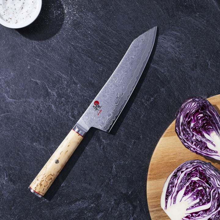 Miyabi 5000MCD 18cm Birchwood Damascus Rocking Santoku Knife