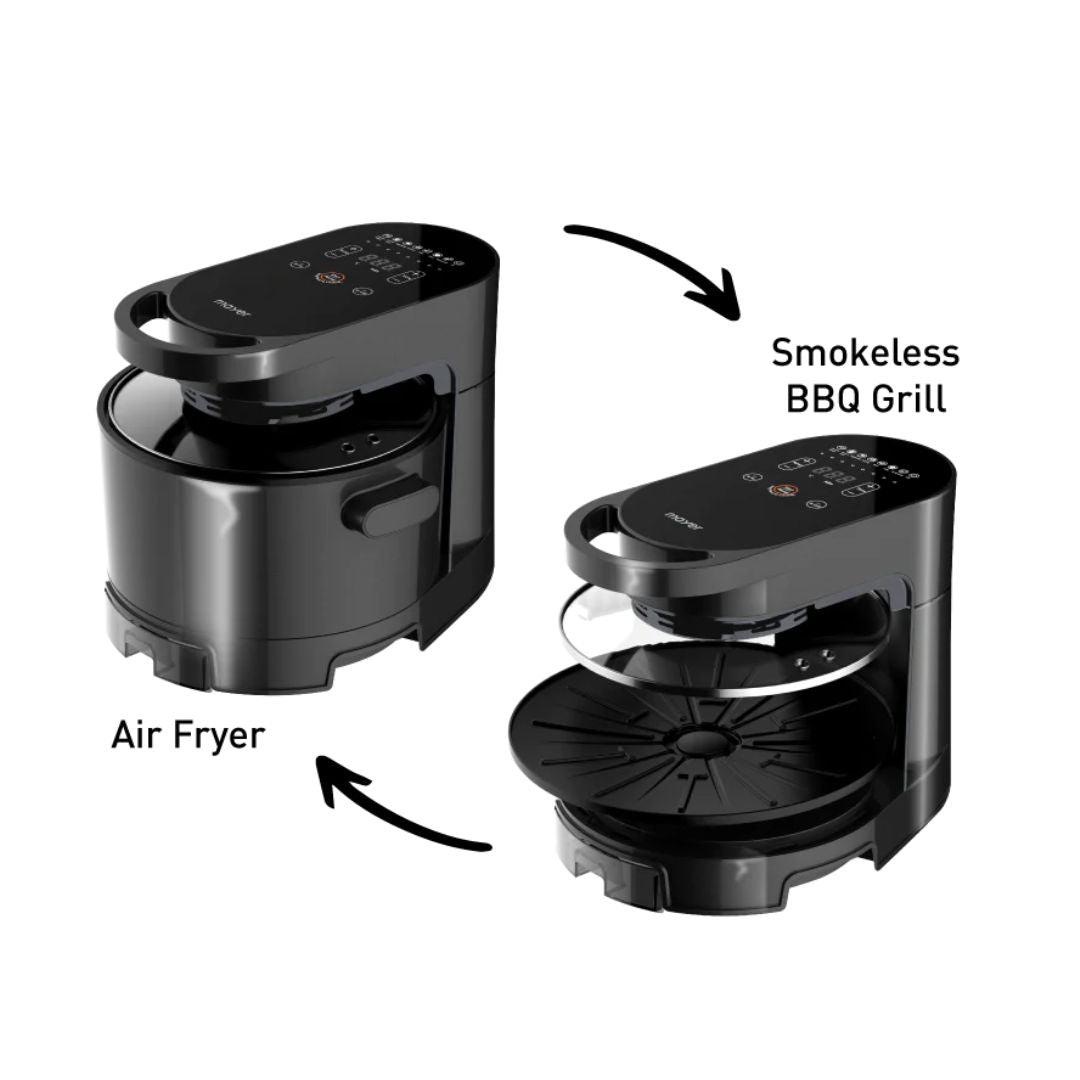 Mayer 2-in-1 Air Fryer & Smokeless BBQ Grill