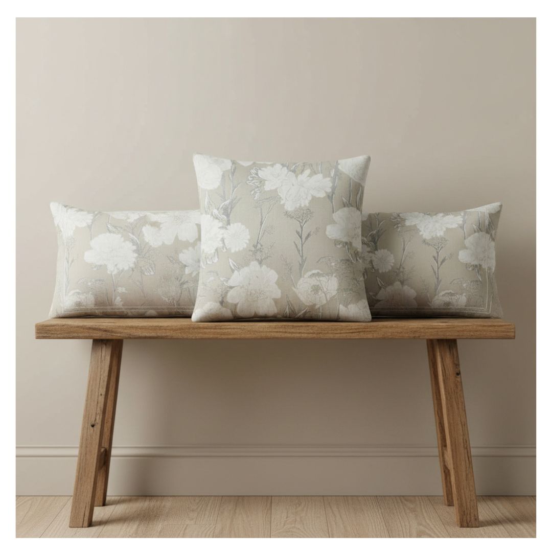 Rapee Parlour Damask Weave Cushion Cover Natural