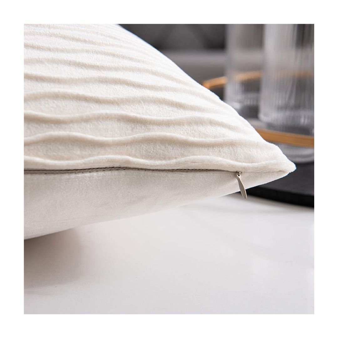 Rapee Pleats Velvet Foil Solid Cushion Cover