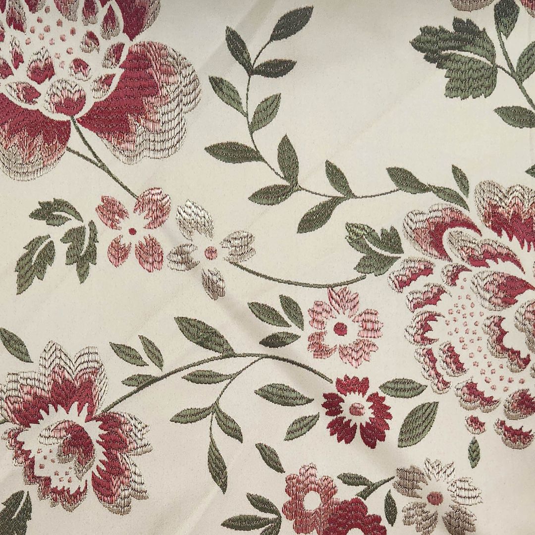 Rapee Poppy Damask Weave Cushion Cover Natural