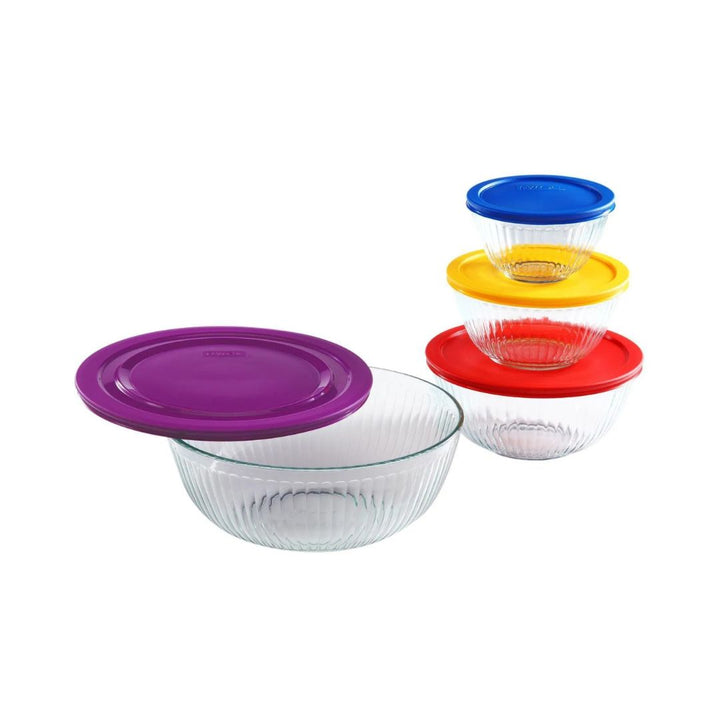 Pyrex 4pc Sculpted Glass Mixing Bowls Set